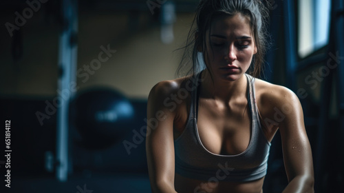 Athletic woman in the gym. Healthy lifestyle, playing sports.