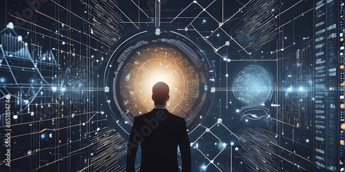 ai artificial intelligence data science information technology concept businessman