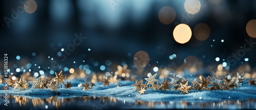 Blurred bokeh light background, Christmas and New Year holidays background
