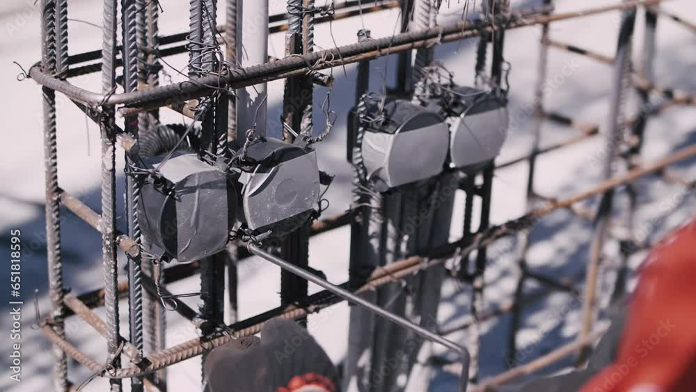Installation of electric boxes at a construction site Installation of electric boxes at a construction site