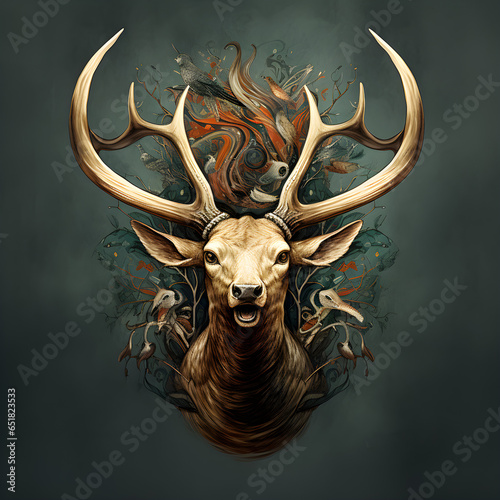 bull elk with horns