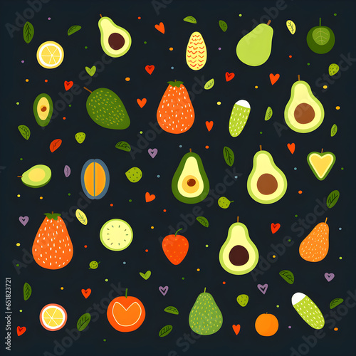 seamless pattern with fruits