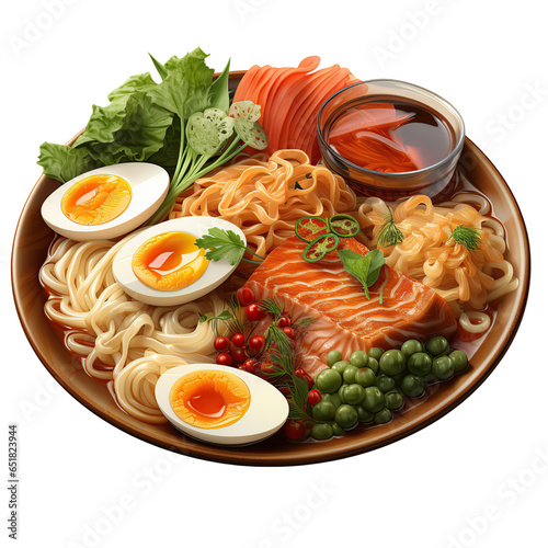 Ramen, isolated on transparent background cutout.