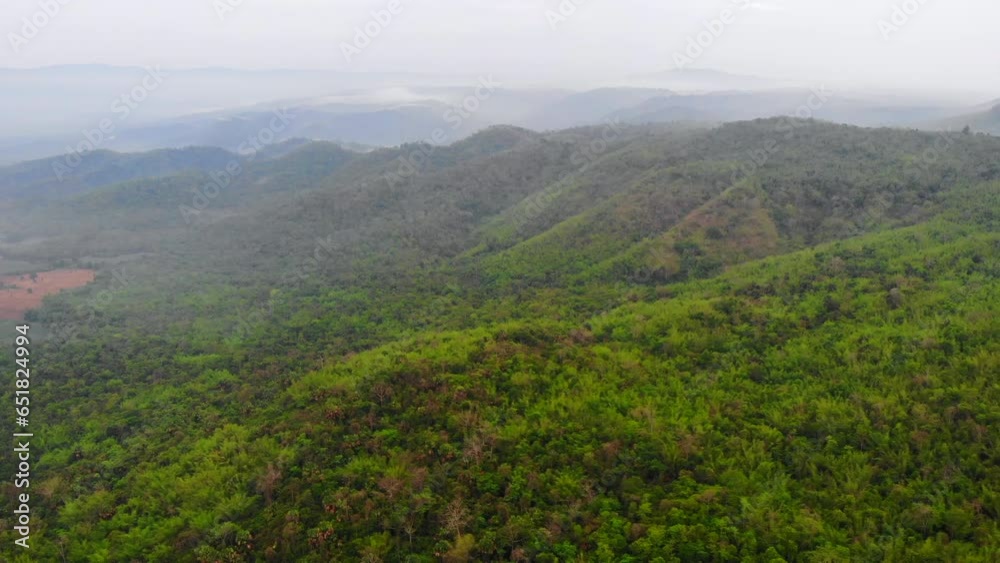 Aerial view mountain in the morning Aerial view mountain in the morning
