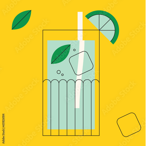 Mojito cocktail vector illustration