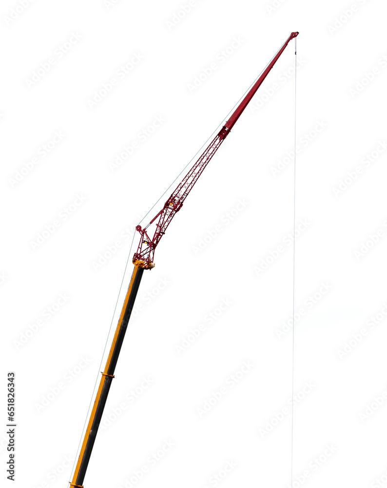 Tower crane jib isolated on white background