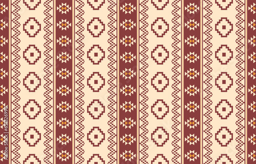 Ethnic abstract ikat art. Aztec ornament print. geometric ethnic pattern seamless  color oriental.  Design for background ,curtain, carpet, wallpaper, clothing, wrapping, Batik, vector illustration.