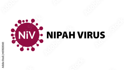 Nipah virus concept. illness outbreak. pandemic. Microscope virus close up Design for poster banner social media post
