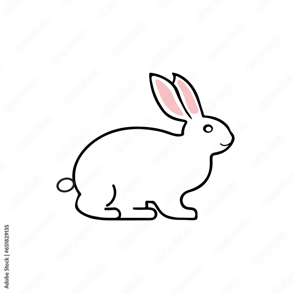 Vector line art icon rabbit. Icons, symbols, logo design elements, illustration of a stylized cute bunny. Vector line art icon rabbit. Icons, symbols, logo design elements, illustration of a stylized cute bunny.