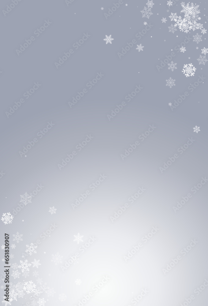 White Snowflake Vector Gray Background. Falling White Snowflake Vector Gray Background. Falling