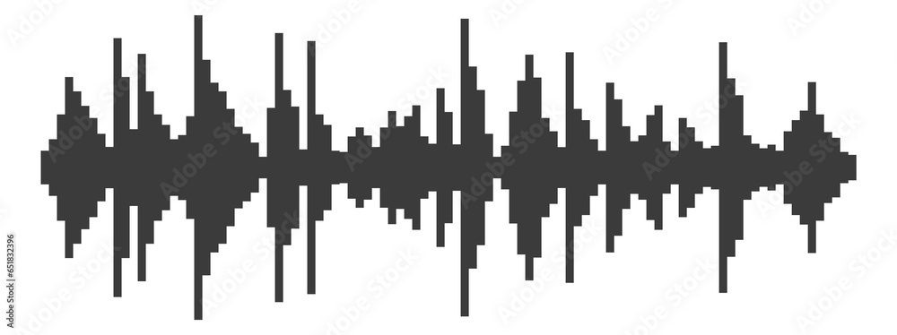 Voice recording visualization. Sound signal wave volume