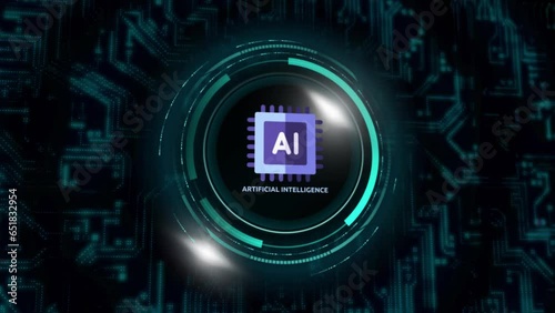 Artificial Intelligence_HUD Style Animation With Digital Circuit Background.mp4