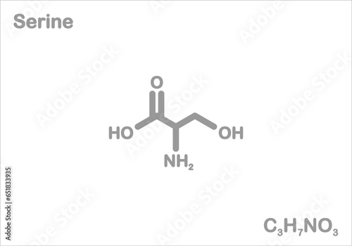 Serine. Simplified structural formula. Byproduct in raw silk.