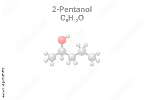 2-Pentanol. Simplified structural formula. Use e.g., as solvent for paint and varnish.