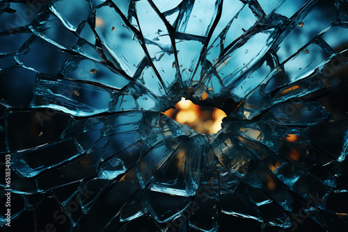A cracked glass window about to shatter completely, symbolizing the point of fracture and vulnerability. Generative AI technology.