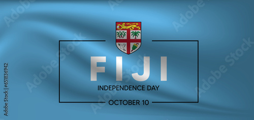 Fiji independence day 10 October vector poster
