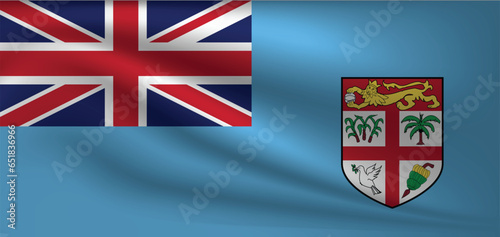 Fiji flag realistic waving vector