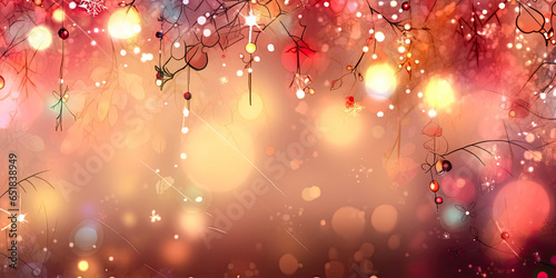 Christmas decorations festive holiday seasonal background backdrop, generated ai