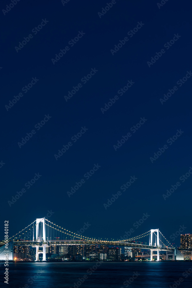 Fototapeta premium ライトアップされたレインボーブリッジと東京都心の夜景