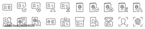 Identifications thin line icon set. Symbol collection in transparent background. Editable vector stroke. 512x512 Pixel Perfect.
