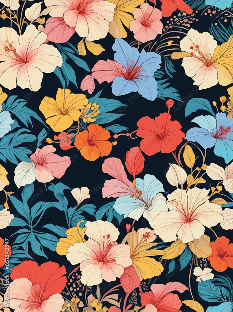 seamless pattern with colorful flowers seamless pattern with colorful flowers