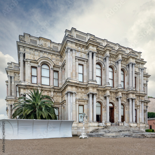 1865 Ottoman era Beylerbeyi Palace, located at the Asian shore Bosphorus strait north of Bosphorus Bridge, Istanbul, Turkey,