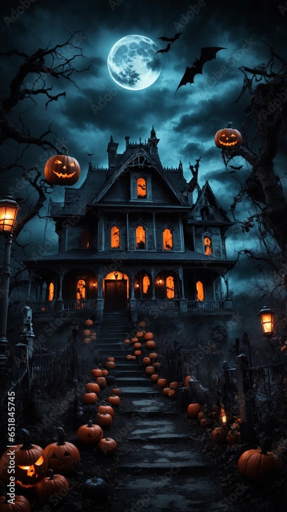 Halloween night landscape - scary Halloween wallpaper iPhone - Mobile Background