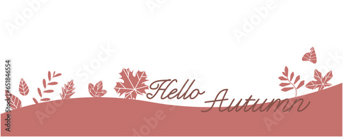 Autumn decoration background. Autumnal lettering and natural decoration banner. Vector illustration.