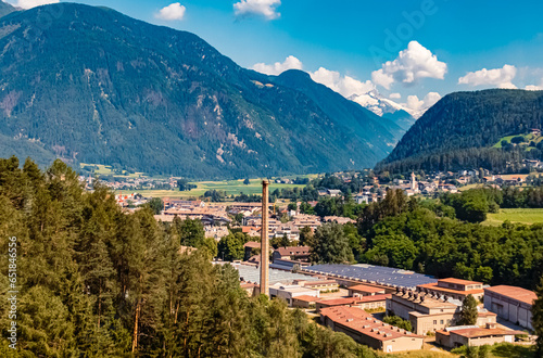 Alpine summer view near Bruneck, Brunico, Pustertal, Trentino, Bozen, South Tyrol, Italy