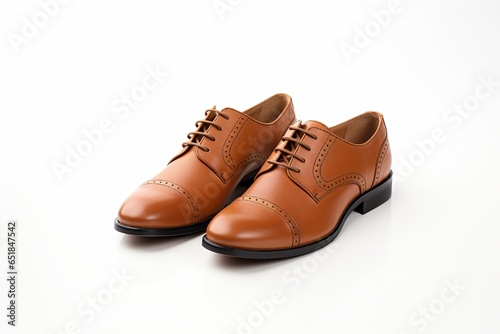 A pair of brown shoes isolated on a white background