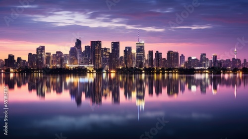 City Skyline Reflecting in Lake © Creative Station