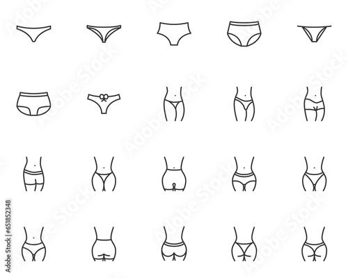 set of underwear icons, bra, panty,