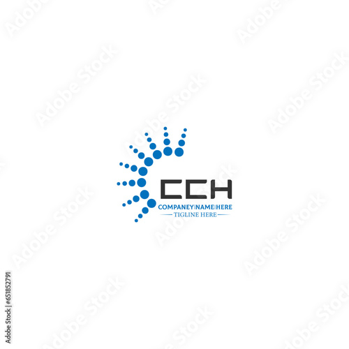 CCH letter logo design in 3 style. CCH polygon, circle, triangle, hexagon, flat and simple style with black and white color variation letter logo set in one artboard CCH logo, CCH.