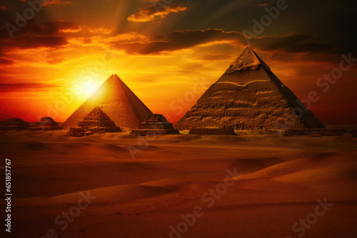 Ancient Dreamscape  Dawn Over Egyptian Pyramids