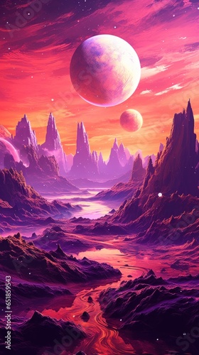 Background or backdrop for presentations and stories  Space landscapes and planets Venus