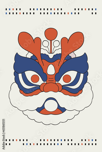 Chinese Traditional Pattern - Lion Dance Pattern, 2024 Dragon Year Material, Auspicious New Year Pattern, Chinese Style Packaging Pattern Background, Happy New Year