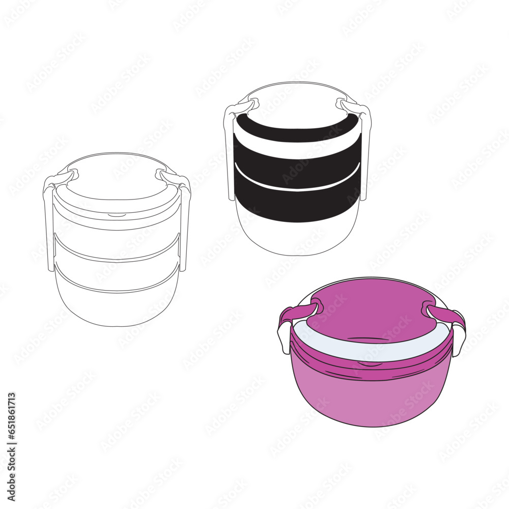 Indian Tiffin Or Lunch Box Vector Illustration Mumbai Dabba Tiffin Service Logo Indian Tiffin