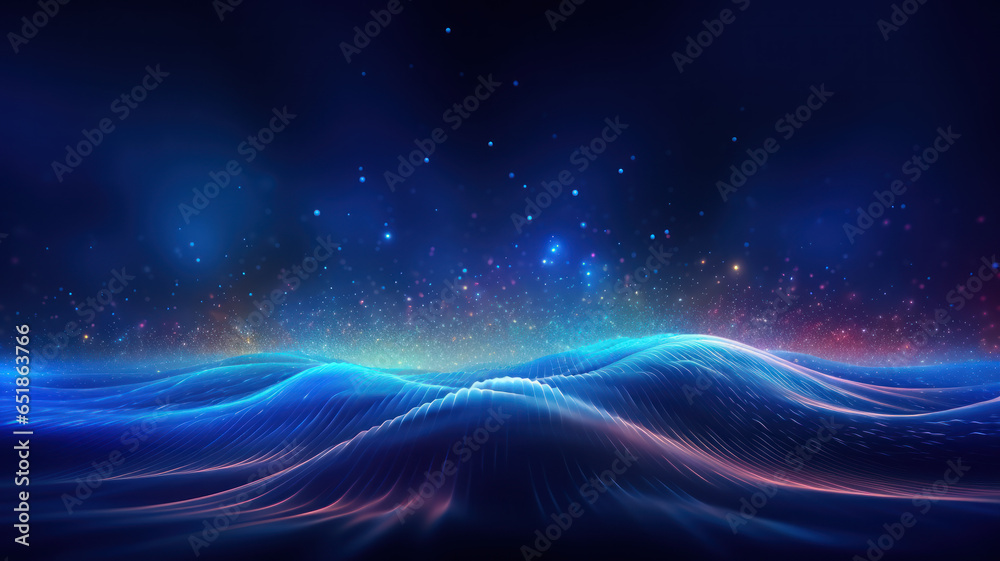 Blue Futuristic Data Wave Background