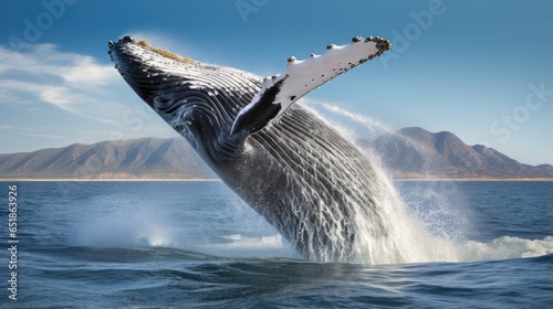 Whale Leaping over Ocean