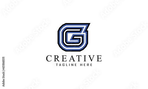 Free Download G creative style black white blue logo design for all kind of business.
 - GFXLoad