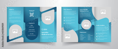 Modern and creative trifold brochure design for medical healthcare service promotional