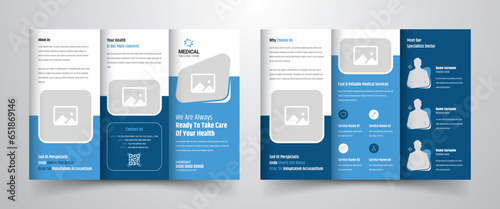 Medical healthcare modern and simple business trifold brochure template