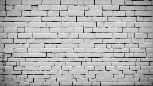 Generative AI white colored bricks of different sizes aligned horizontally, wall texture background, wallpaper, tiles, text background, Graphic template, bricks.