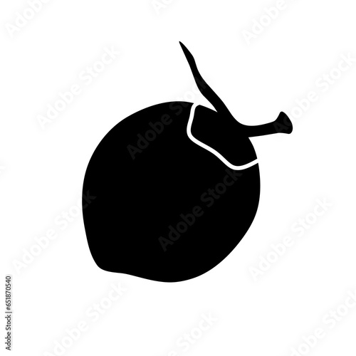 coconut icon vector on white background.coconut silhouette