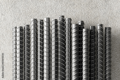 Metal reinforcement for construction and production.. 3d render.