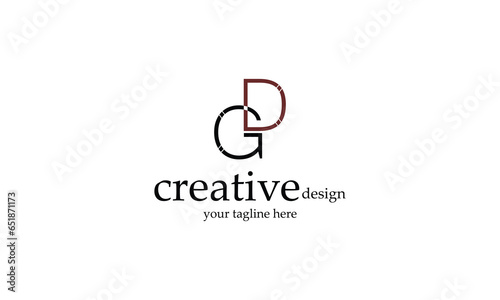 DG GD creative minimal modern logo design.
