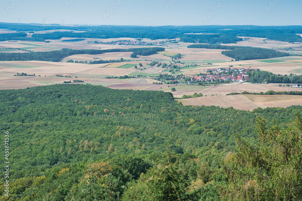 Aussicht auf die Hassberge in Oberfranken Deutschland