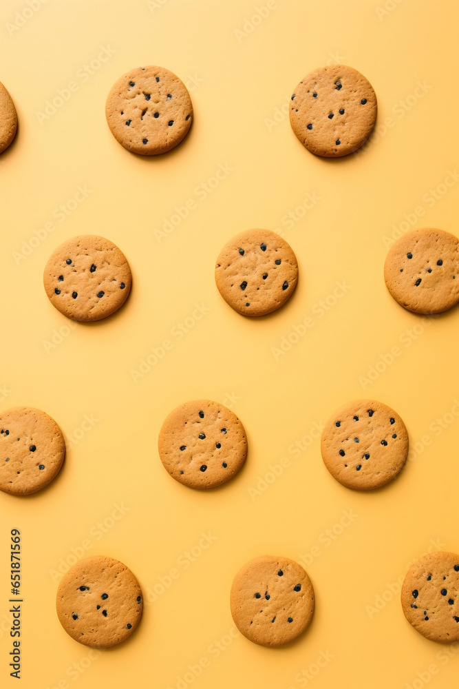 minimalistic cookies wallpaper with solid Background, empty copy space mock up minimalistic cookies wallpaper with solid Background, empty copy space mock up
