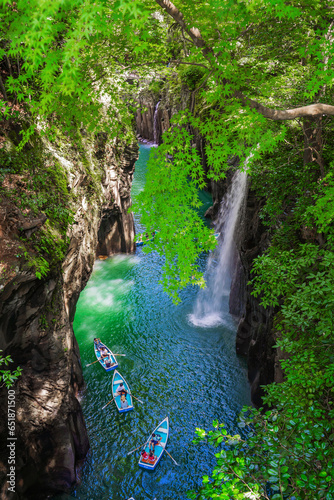 日本の人気の観光地 九州宮崎県の高千穂峡Takachiho Gorge