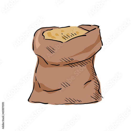 bag of wheat drawing vector